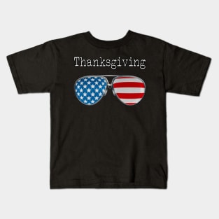 AMERICA PILOT GLASSES THANKSGIVING Kids T-Shirt